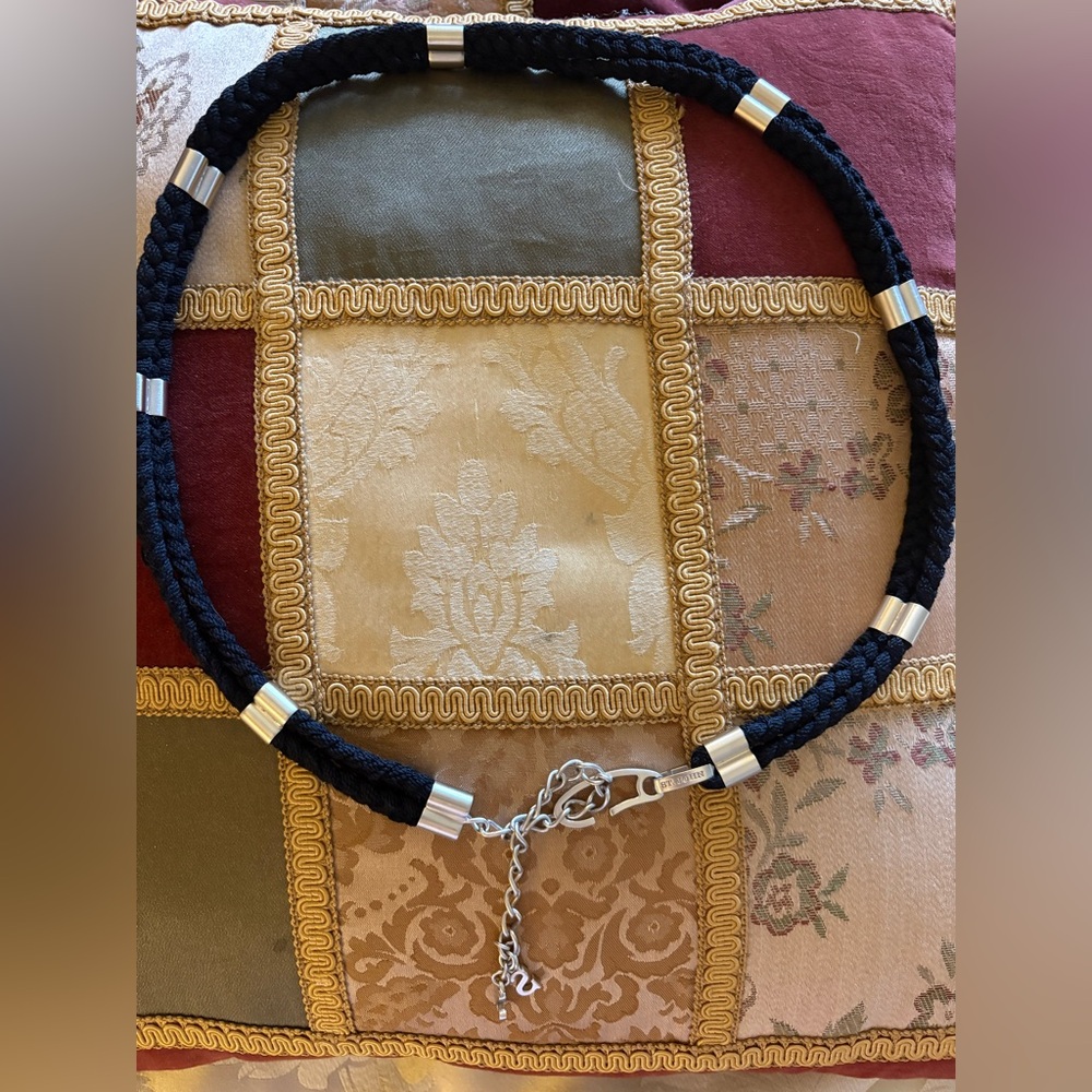 St. John Black and Silver Women's Belt Size Small $195
